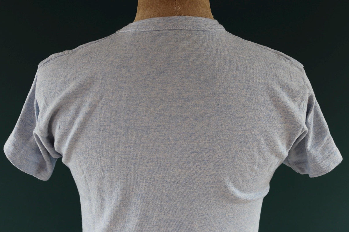 Vintage 1960s Champion t shirt - single stitch - blue marl - 38” chest