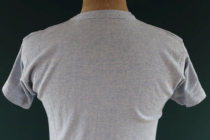Vintage 1960s Champion t shirt - single stitch - blue marl - 38” chest