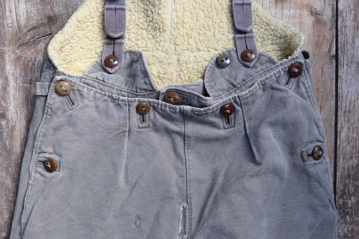 Vintage 1960s Swedish motorcycle overalls - lined cotton canvas trousers - military despatch rider - 34” x 28”