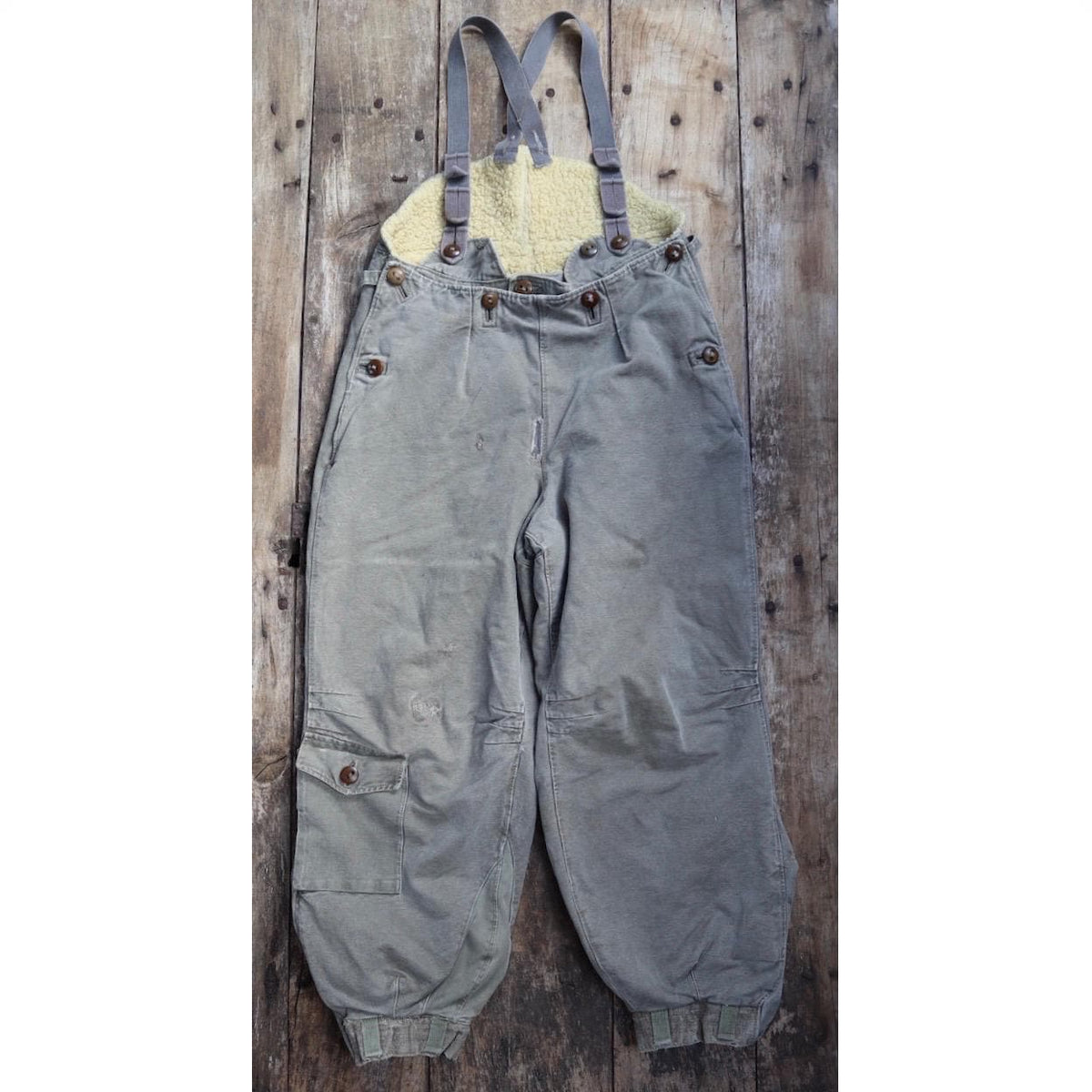 Vintage 1960s Swedish motorcycle overalls - lined cotton canvas trousers - military despatch rider - 34” x 28”
