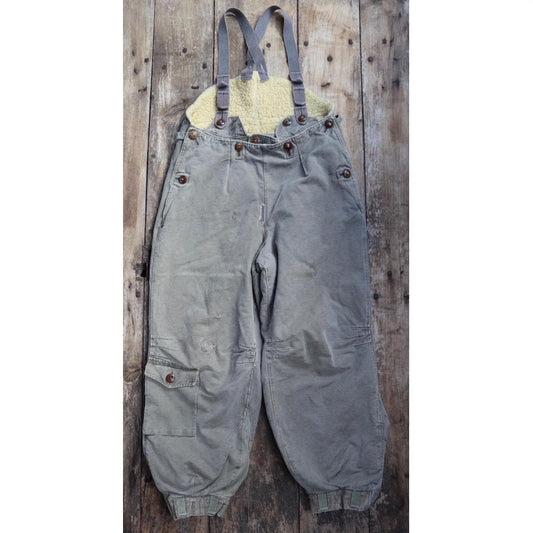 Vintage 1960s Swedish motorcycle overalls - lined cotton canvas trousers - military despatch rider - 34” x 28”