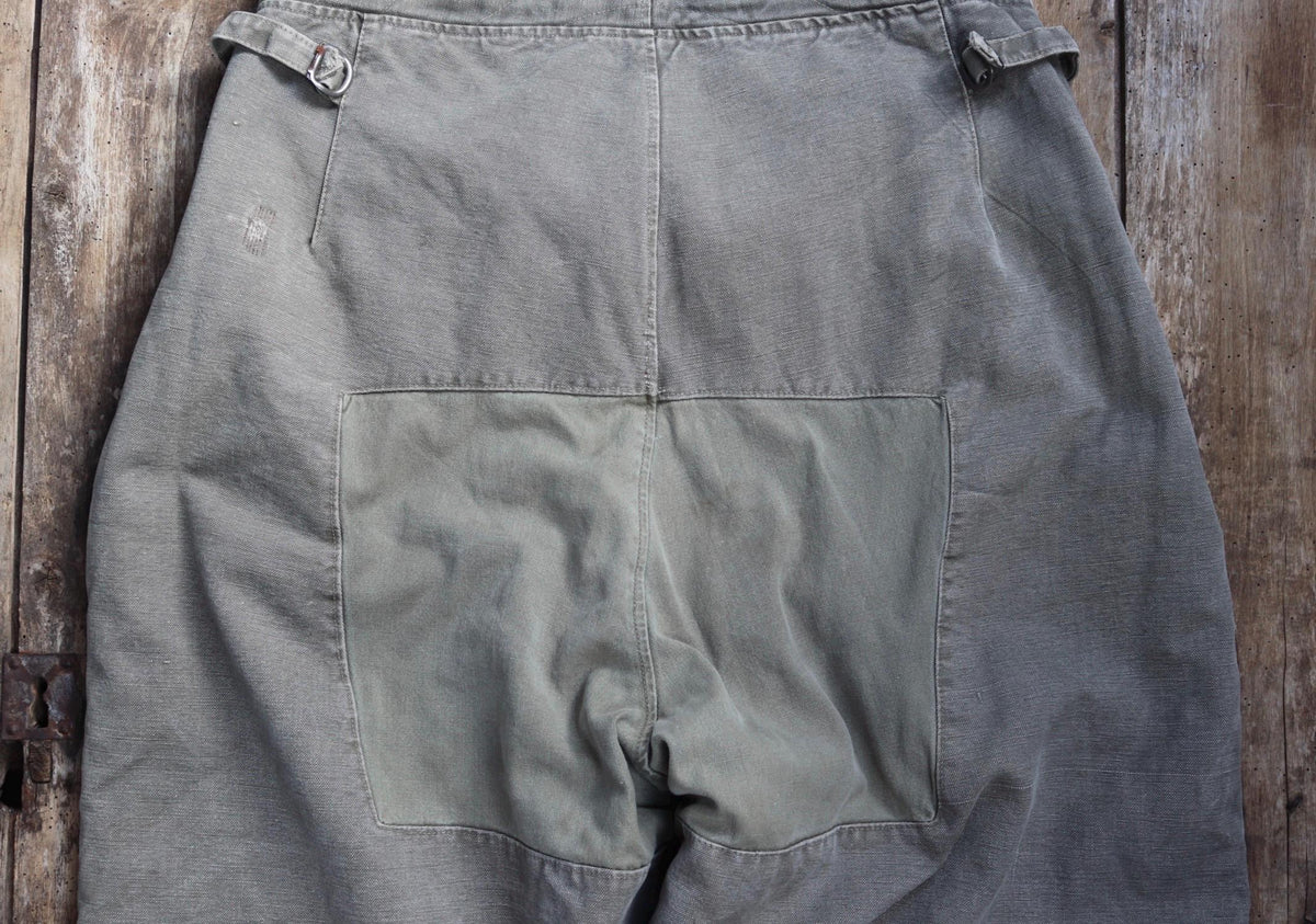 Vintage 1960s Swedish motorcycle overalls - lined cotton canvas trousers - military despatch rider - 34” x 28”