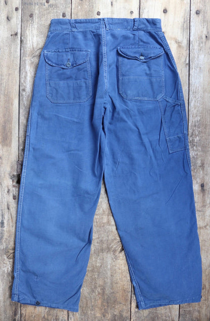 Vintage 1960s workwear trousers - Swedish military utility pants - cotton twill - 31” x 30”