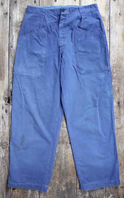 Vintage 1960s workwear trousers - Swedish military utility pants - cotton twill - 34” x 32”
