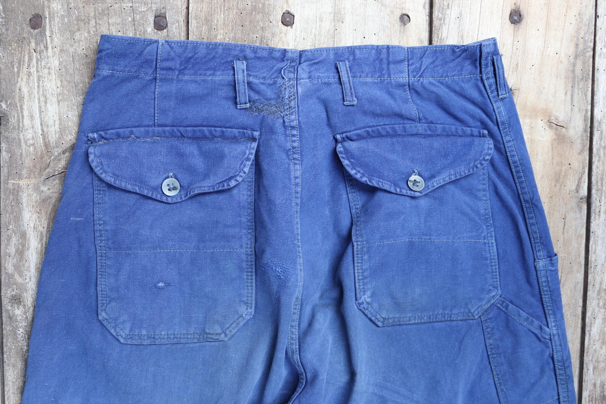 Vintage 1960s workwear trousers - Swedish military utility pants - cotton twill - 31” x 33”