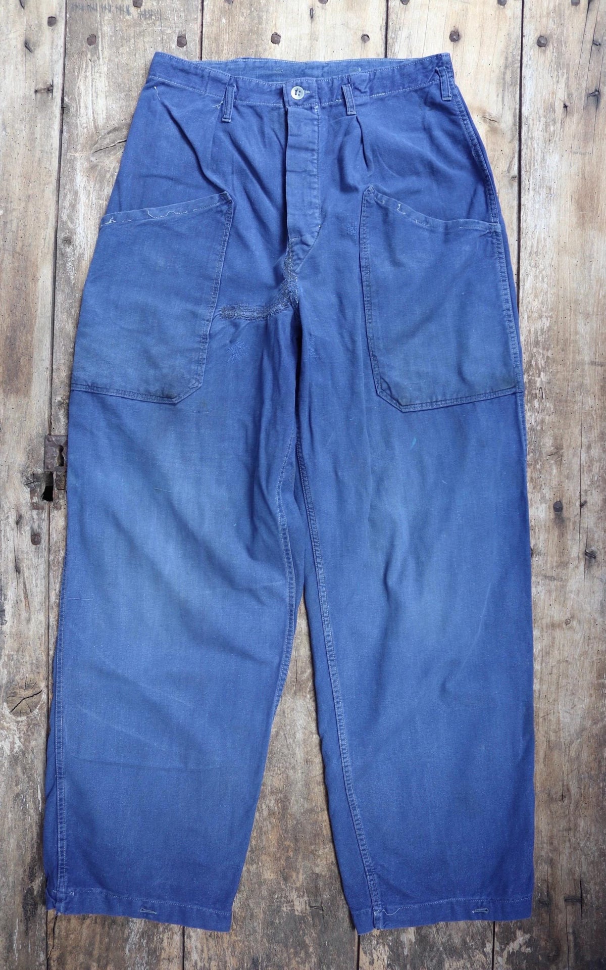 Vintage 1960s workwear trousers - Swedish military utility pants - cotton twill - 31” x 33”