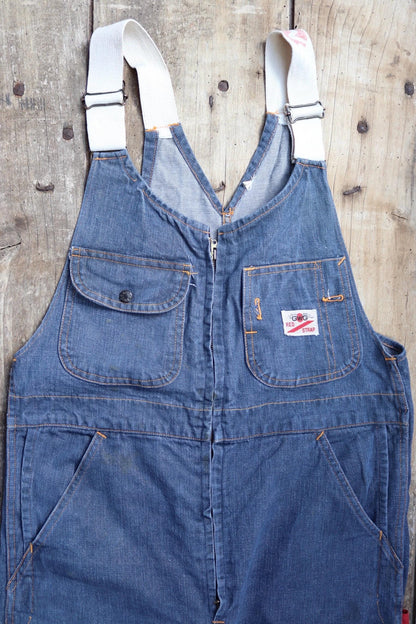 Vintage 1970s GWG denim overalls - workwear dungarees - chore bib and brace - 38” x 28”