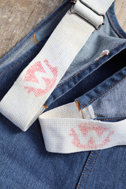 Vintage 1970s GWG denim overalls - workwear dungarees - chore bib and brace - 38” x 28”