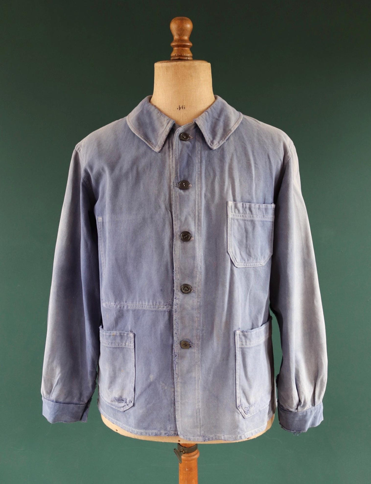 Vintage 1940s French workwear jacket - cotton twill chore coat - 47” chest