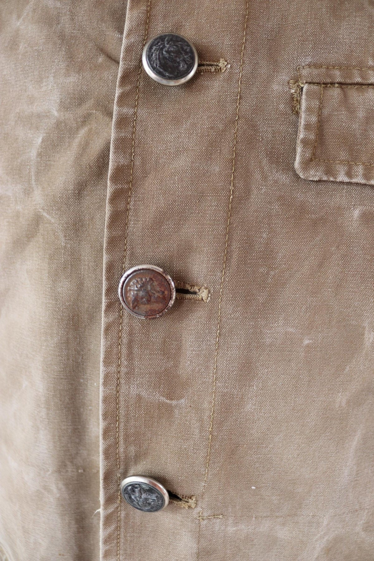 Vintage 1950s French hunting jacket - canvas workwear - chore coat - 46” chest