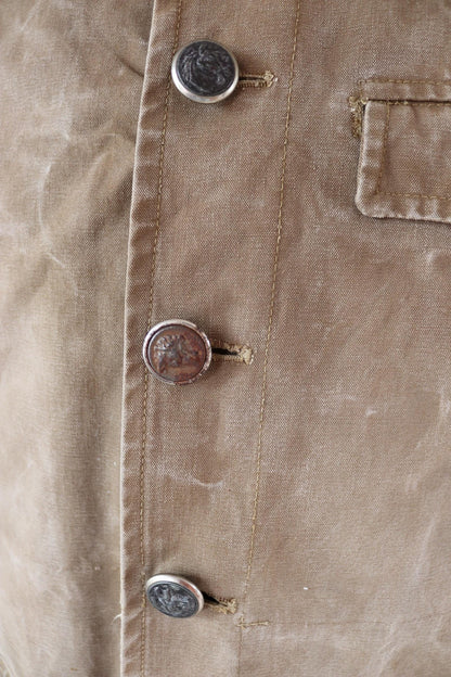 Vintage 1950s French hunting jacket - canvas workwear - chore coat - 46” chest