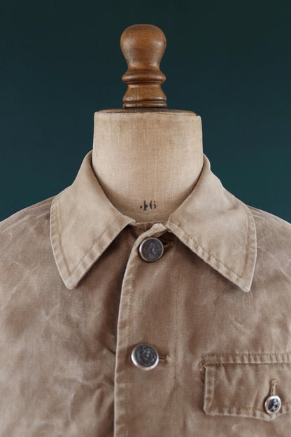 Vintage 1950s French hunting jacket - canvas workwear - chore coat - 46” chest