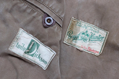 Vintage 1950s French hunting jacket - canvas workwear - chore coat - 46” chest