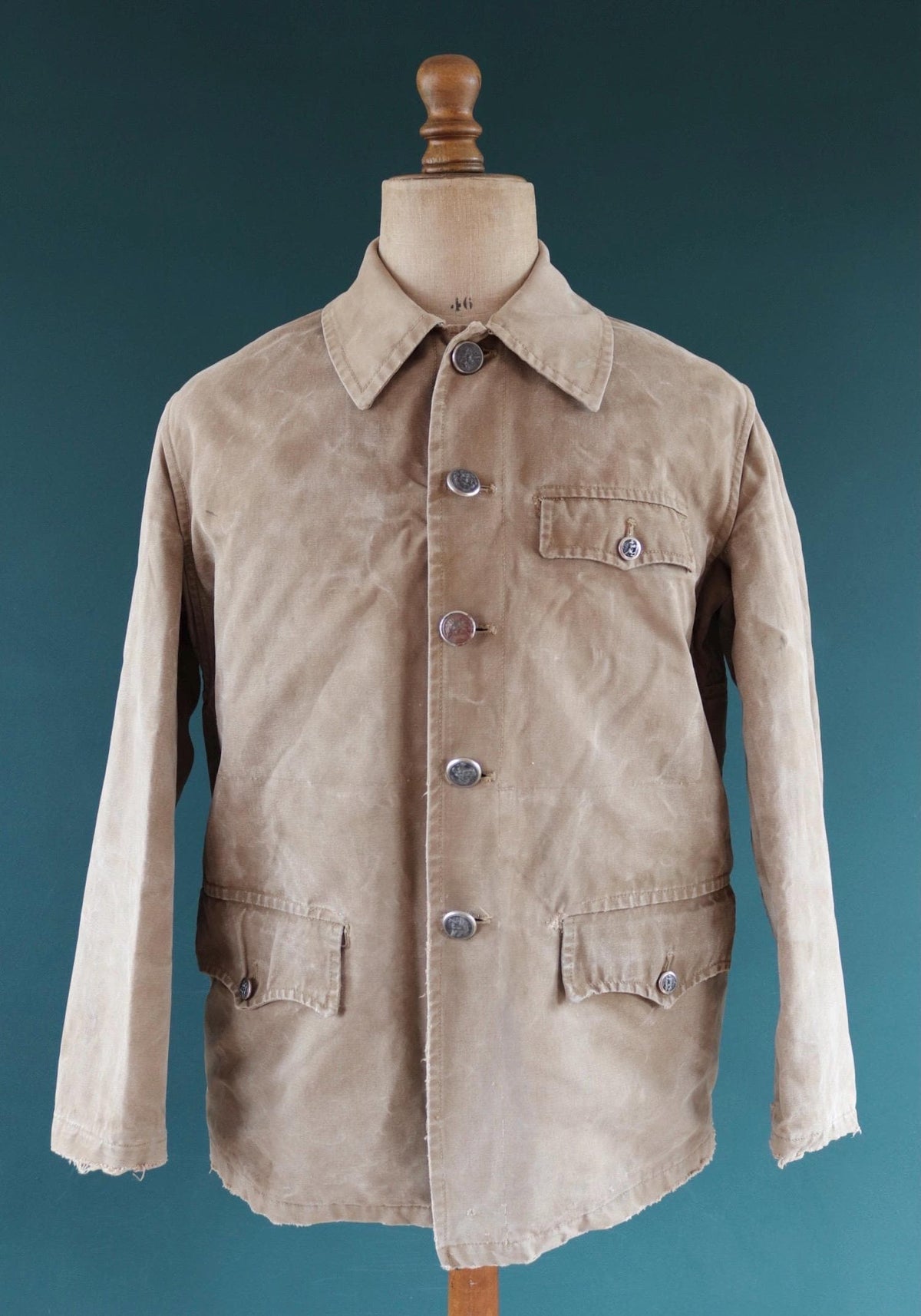 Vintage 1950s French hunting jacket - canvas workwear - chore coat - 46” chest