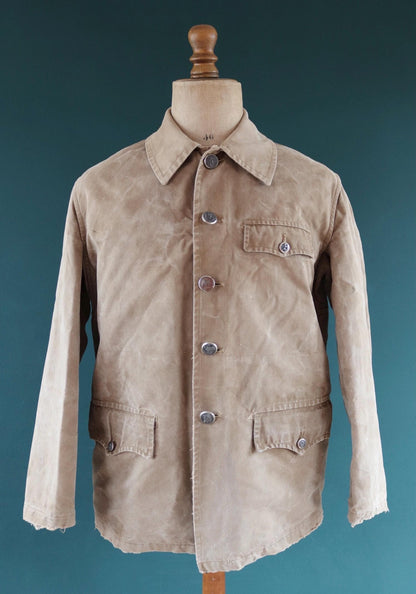 Vintage 1950s French hunting jacket - canvas workwear - chore coat - 46” chest