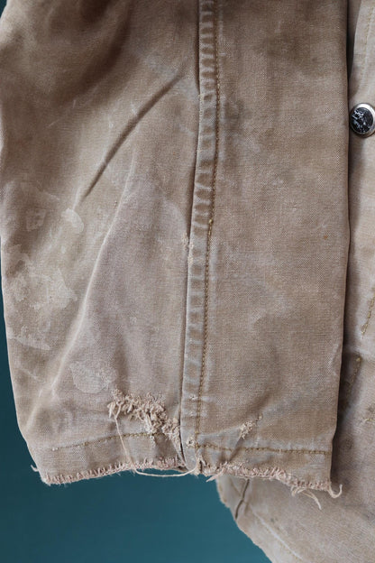 Vintage 1950s French hunting jacket - canvas workwear - chore coat - 46” chest
