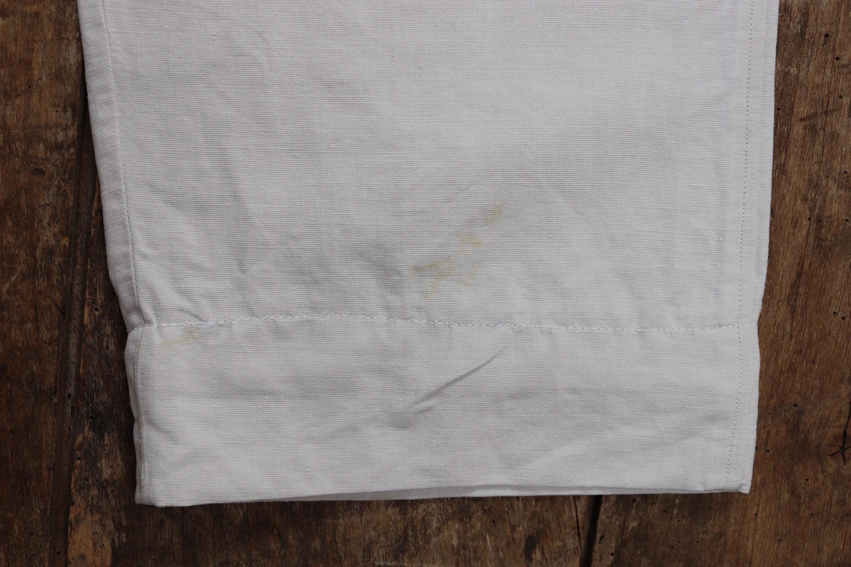 Vintage 1910s French white linen trousers - 32” x 29” - buckle back