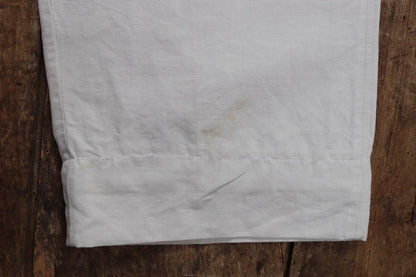 Vintage 1910s French white linen trousers - 32” x 29” - buckle back
