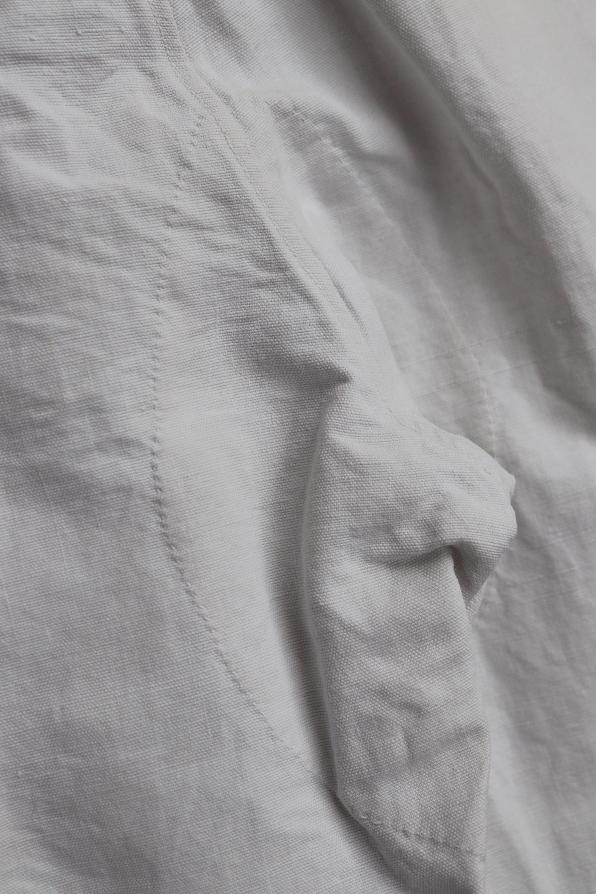 Vintage 1910s French white linen trousers - 32” x 29” - buckle back
