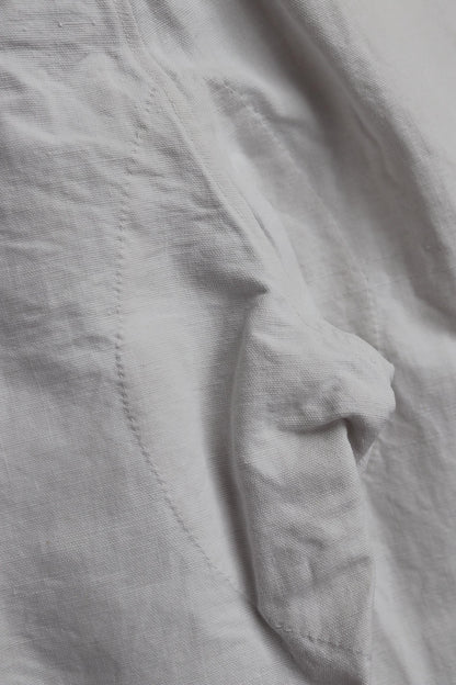 Vintage 1910s French white linen trousers - 32” x 29” - buckle back
