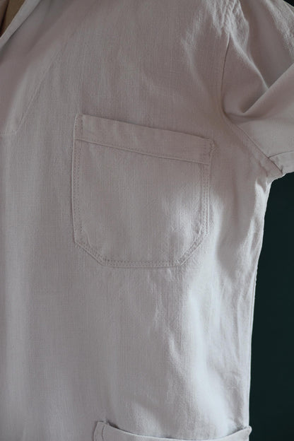 Vintage 1940s French linen workwear jacket - duster chore coat - overalls - 46” chest