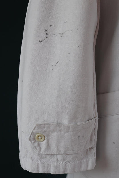 Vintage 1940s French linen workwear jacket - duster chore coat - overalls - 46” chest