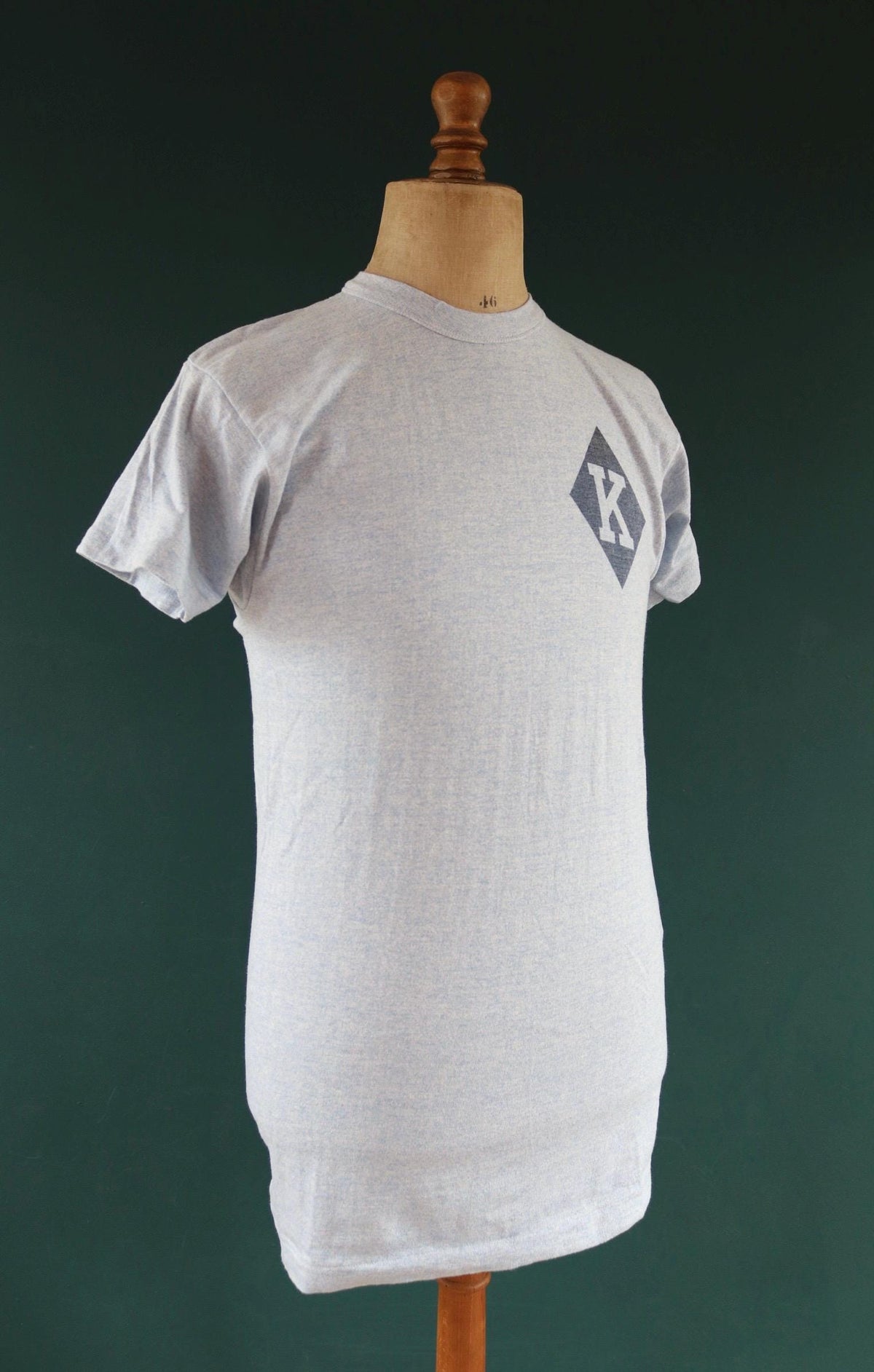 Vintage 1960s Champion t shirt - single stitch - blue marl - 38” chest