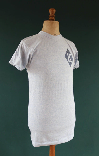 Vintage 1960s Champion t shirt - single stitch - blue marl - 38” chest