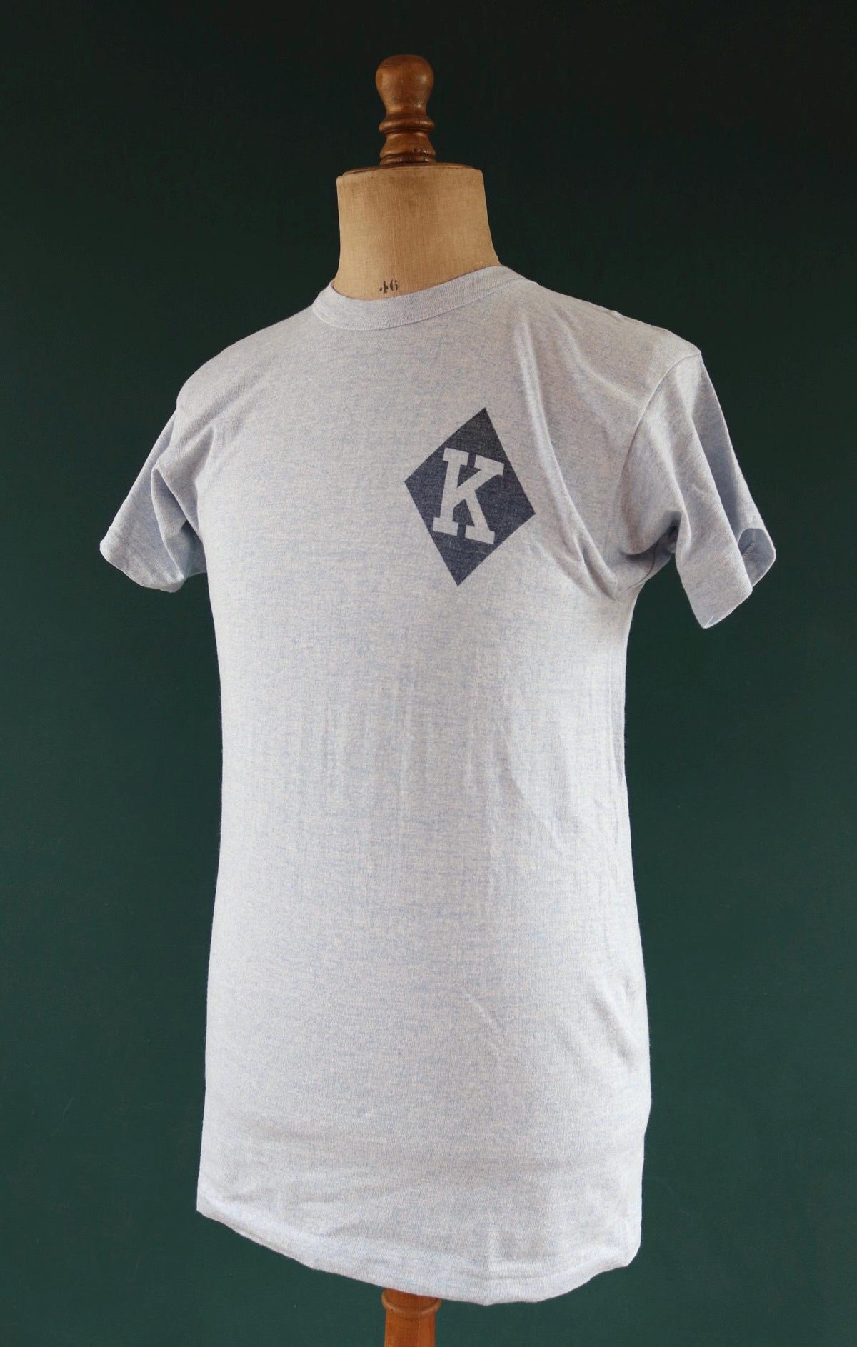 Vintage 1960s Champion t shirt - single stitch - blue marl - 38” chest