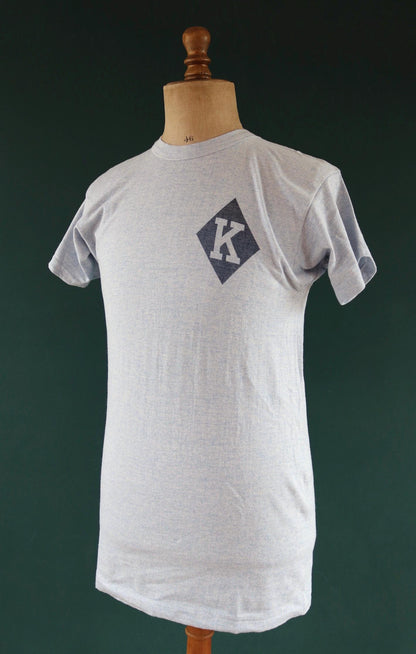 Vintage 1960s Champion t shirt - single stitch - blue marl - 38” chest