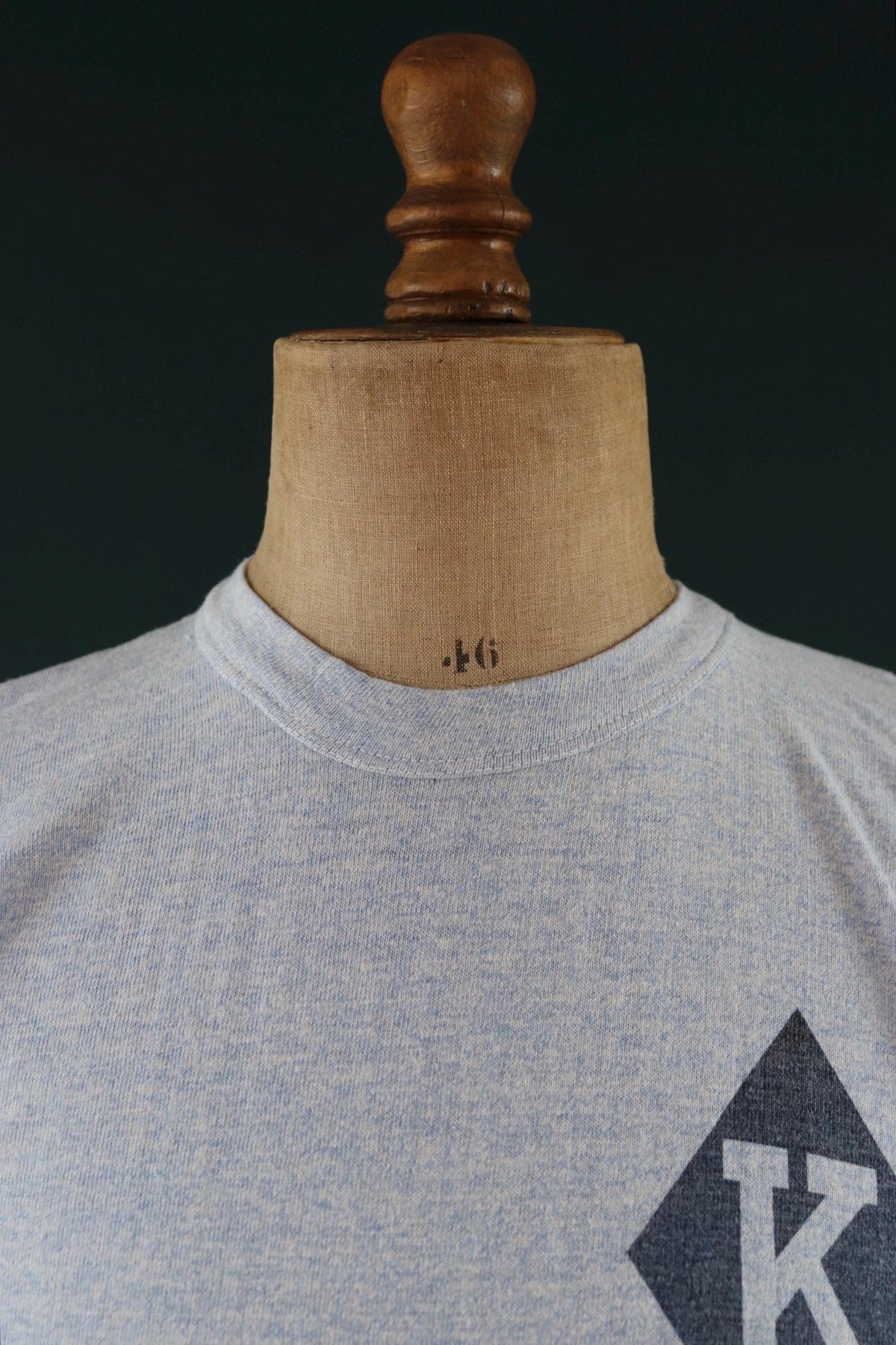 Vintage 1960s Champion t shirt - single stitch - blue marl - 38” chest