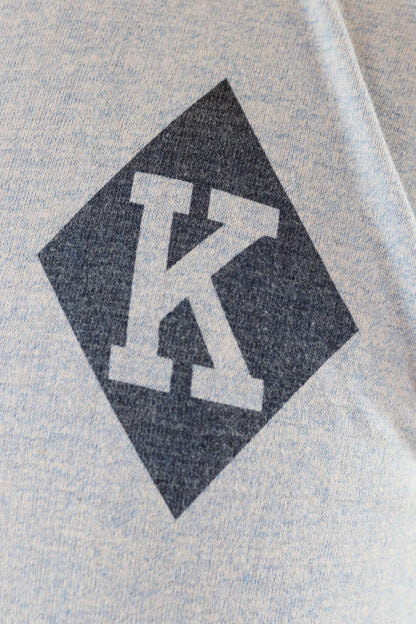 Vintage 1960s Champion t shirt - single stitch - blue marl - 38” chest
