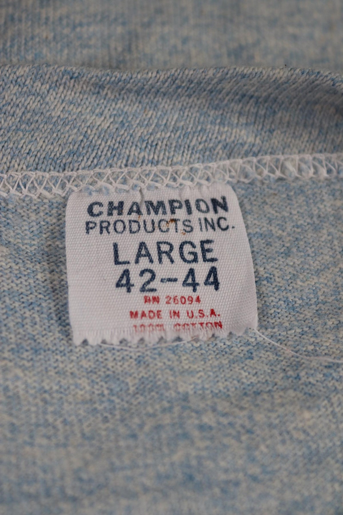 Vintage 1960s Champion t shirt - single stitch - blue marl - 38” chest