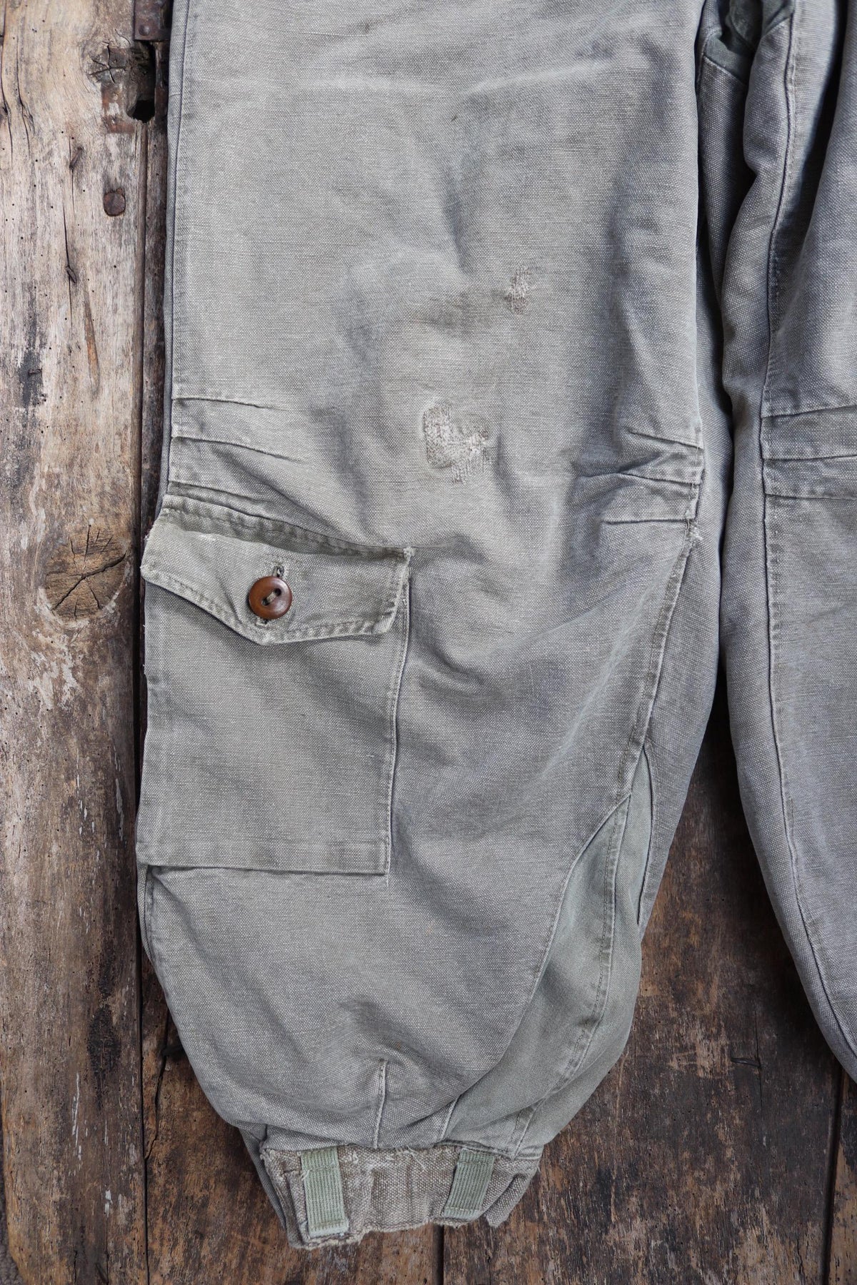 Vintage 1960s Swedish motorcycle overalls - lined cotton canvas trousers - military despatch rider - 34” x 28”
