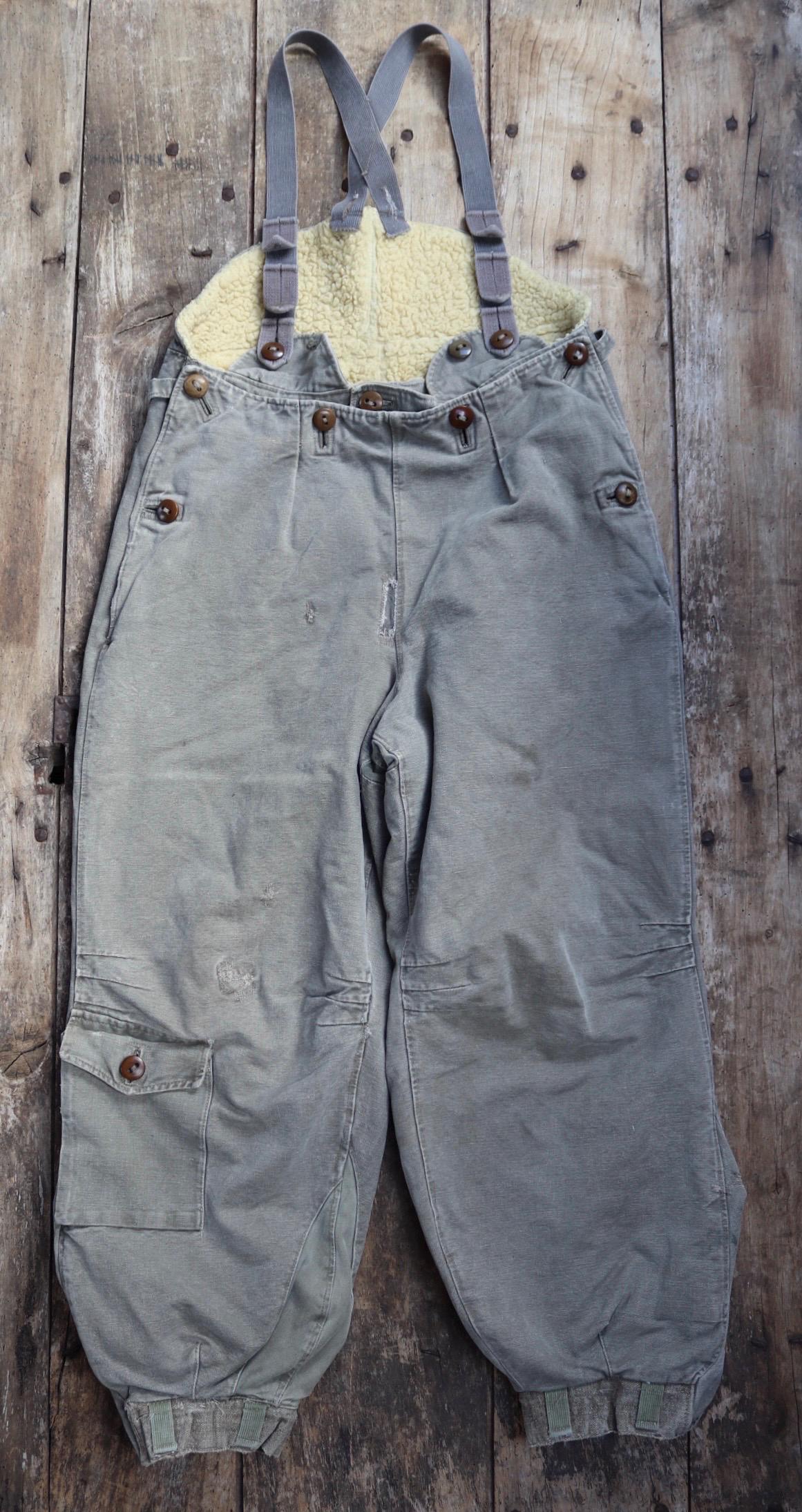 Vintage 1960s Swedish motorcycle overalls - lined cotton canvas trousers - military despatch rider - 34” x 28”