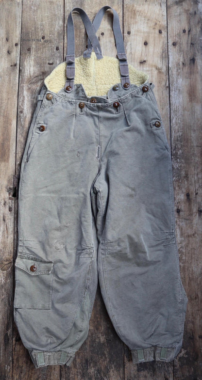 Vintage 1960s Swedish motorcycle overalls - lined cotton canvas trousers - military despatch rider - 34” x 28”
