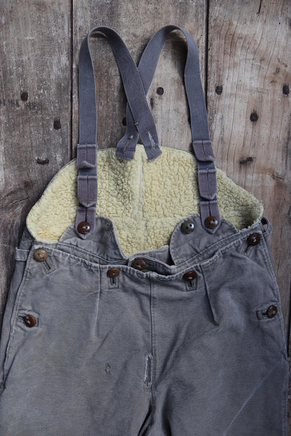 Vintage 1960s Swedish motorcycle overalls - lined cotton canvas trousers - military despatch rider - 34” x 28”