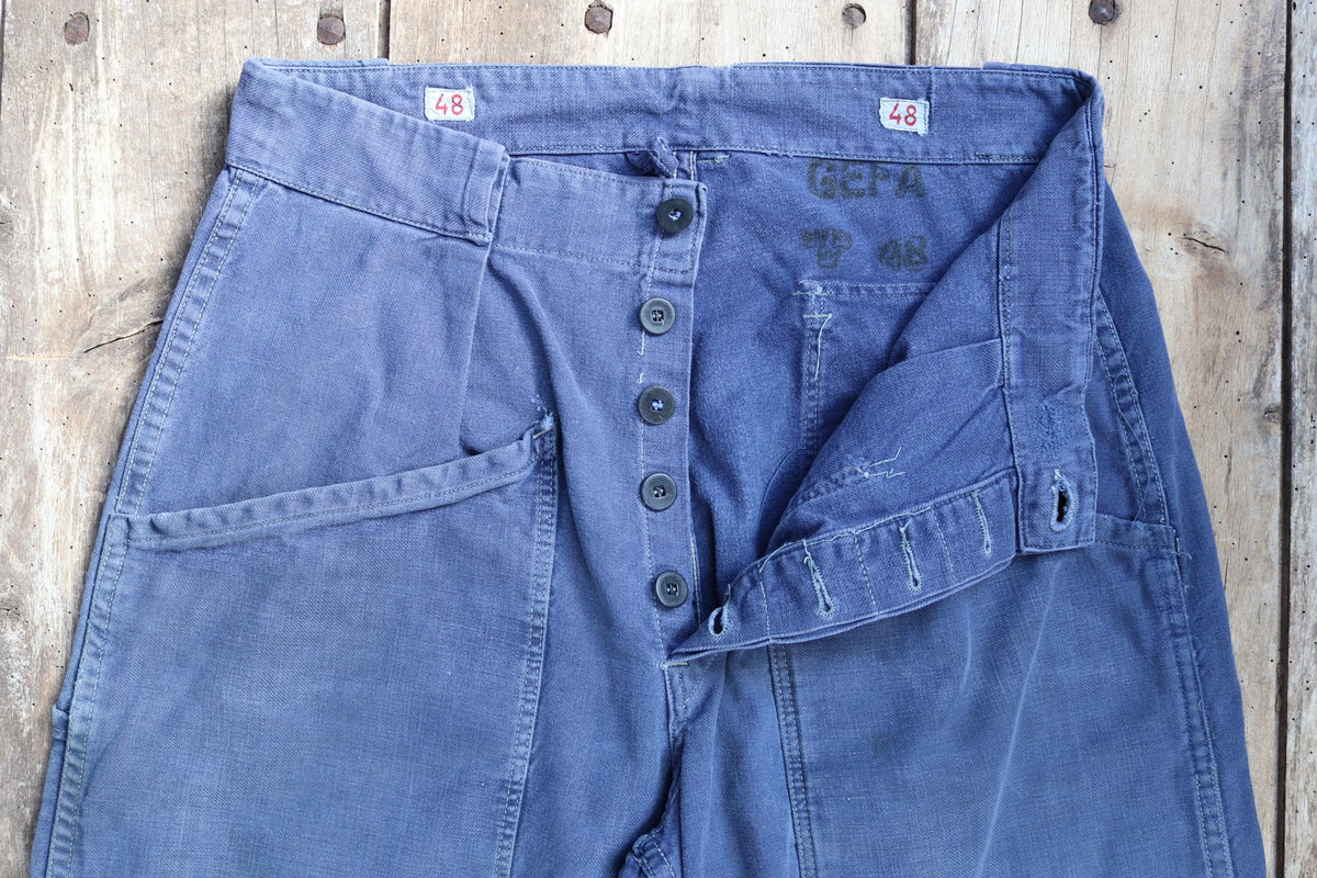 Vintage 1960s workwear trousers - Swedish military utility pants - cotton twill - 31” x 30”