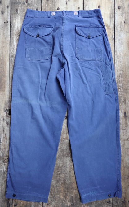 Vintage 1960s workwear trousers - Swedish military utility pants - cotton twill - 34” x 32”