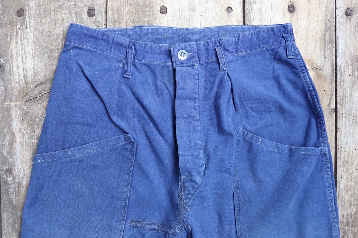Vintage 1960s workwear trousers - Swedish military utility pants - cotton twill - 31” x 33”