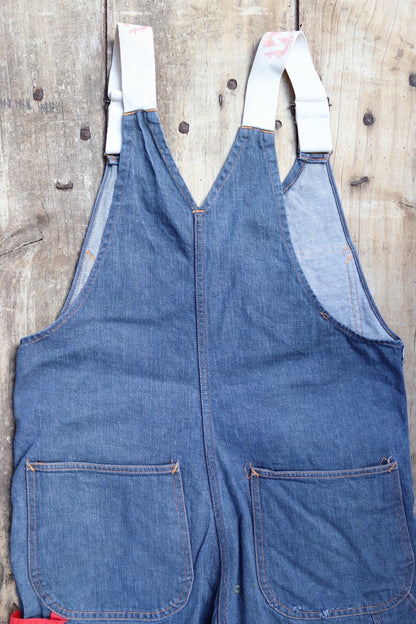 Vintage 1970s GWG denim overalls - workwear dungarees - chore bib and brace - 38” x 28”