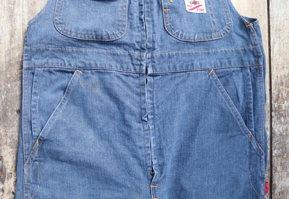 Vintage 1970s GWG denim overalls - workwear dungarees - chore bib and brace - 38” x 28”