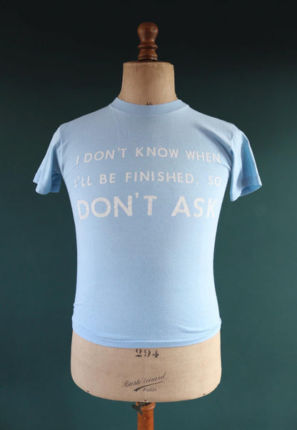 Vintage 1970s t shirt - single stitch - funny joke print - 34” chest