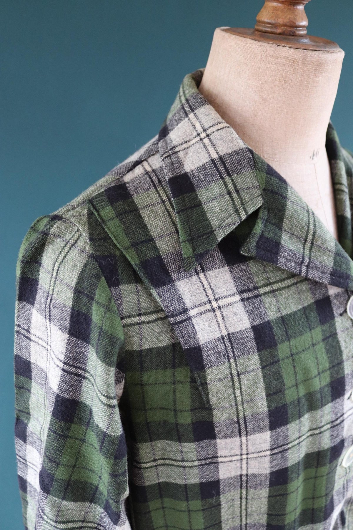 Vintage 1960s 49er jacket - autumn colours - 1950s plaid wool - 46" chest