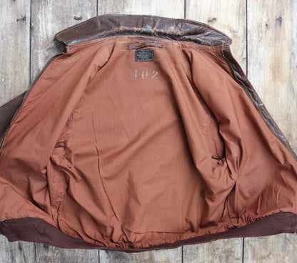Vintage WW2 A-2 jacket - 1940s leather - Perry Sportswear - 46” chest