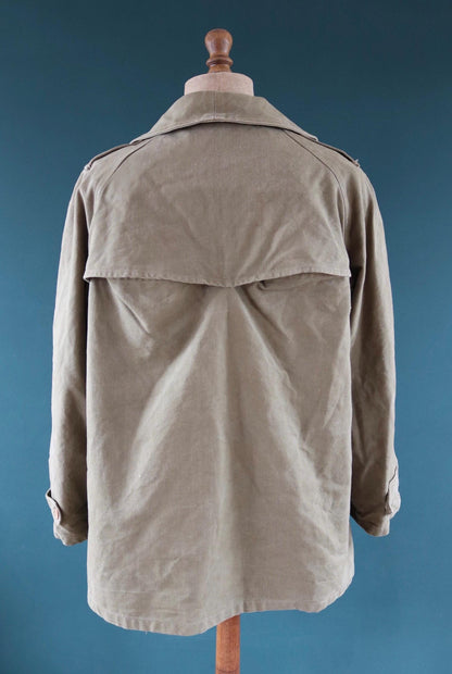 Vintage 1940s French M38 army jacket - WW2 motorcycle troops - double breasted bourgeron - 49” chest
