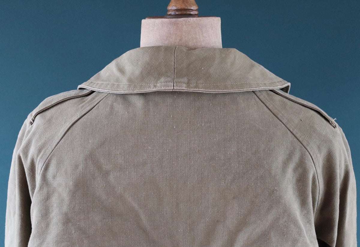 Vintage 1940s French M38 army jacket - WW2 motorcycle troops - double breasted bourgeron - 49” chest