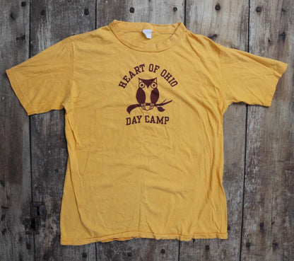 Vintage 1980s t shirt - single stitch - summer camp print - 39” chest