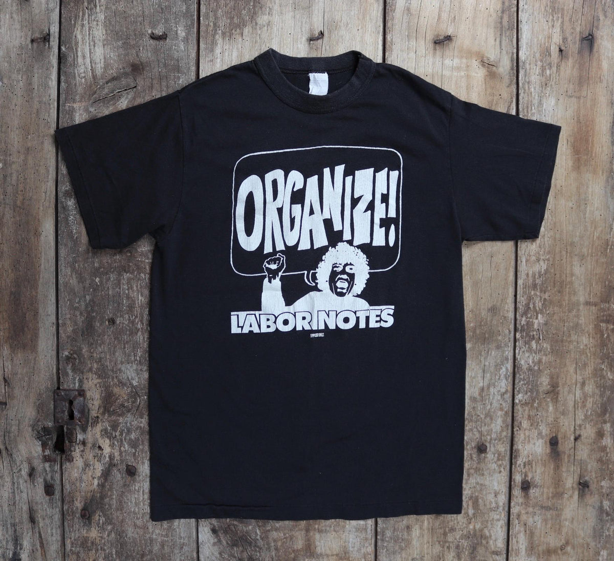 Vintage 1980s protest t shirt - single stitch - Labor Notes print - 34” chest