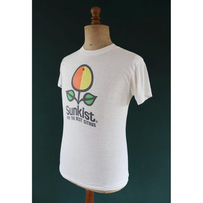Vintage 1970s Sunkist t shirt - single stitch - soda print - 34” chest
